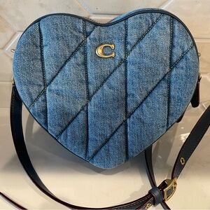Coach Heart-Shaped Blue Denim Crossbody bag, like new